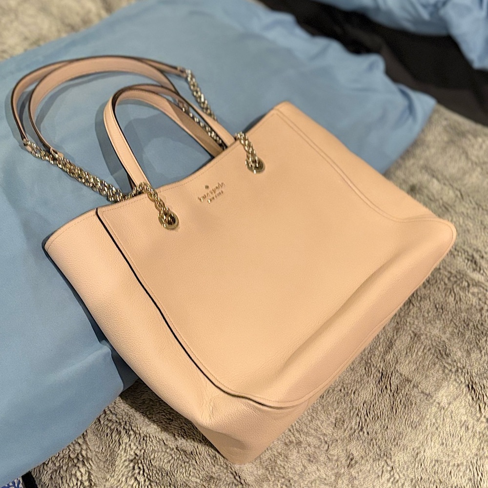 KATE SPADE Warm Pink Pebbled Leather Large Infinite Triple
Compartment Tote Bag